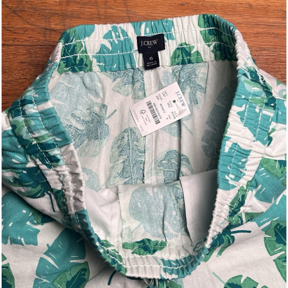 J. Crew Linen Pull On Drawstring Ankle Crop Pants Womens Size 6 Tropical $69 NEW - Picture 9 of 16